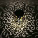 Solar LED Hanging Light Retro Hollow Metal Cloud Lantern Outdoor Decor Lamp