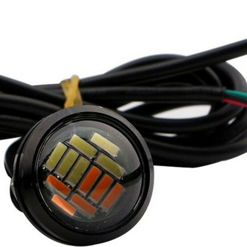 4 Pcs Car 12V 23Mm Dual Color Switchback 4014 12 Led Drl Eagle Eye Daytime  I9J9