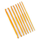 8Pcs Golden Double End Crochet Hook Bamboo Knitting Needle Set Home Weave N