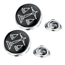 2pcs Black Scale Of Justice Collar Lapel Badge
