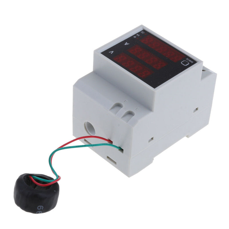 Multifunction Din Rail Digital AC Voltmeter Ammeter Wattmeter 200-450V 100A
