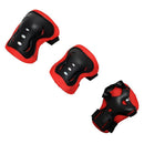 Kid Cycling Role Skating Knee Elbow Wrist Protector Pads - Black and Red