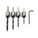 4Pcs Countersink Drill Bit Set Screw Wood Working 3-6Mm Tool Chamfer AU JC.