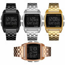SKMEi Sports Steel Belt Watch Men's Led Digital Waterproof Electronic Watch Y5H8