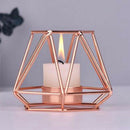 Nordic Romantic Dinner Candle Holders Geometric Candlestick Iron Candle Hol V6O9