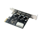 4 Ports USB 3.0 PCI-E  4Pin Power Expansion Card Adapter For Computer