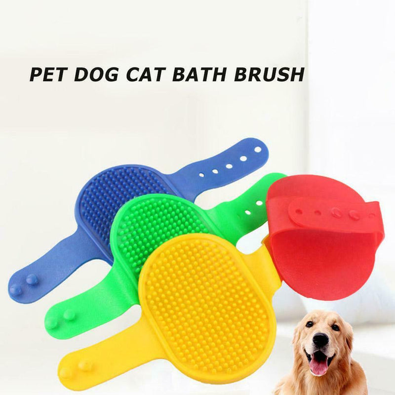 Dog Cat Bath Brush Rubber Glove Hair Fur Grooming Massage Pets Supplies