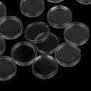 10pc 22.5mm Applied Clear Round Cases Coin Storage Capsules Holder Round.Plas TE