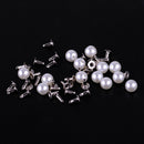 100pcs 6mm Faux Pearls Rivets Studs Buttons Leather Bag Clothes Crafts Jeans DIY
