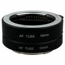 Black Metal AF Auto-focus Macro Extension Tube Set 10mm&16mm for Sony NEX E I8N9