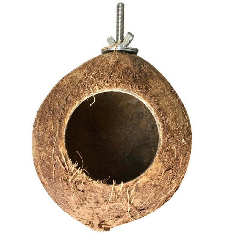 Safe Coconut Shell Parrot Nest Bird House Hut Cage Hamster Squirrel Nesting Ball
