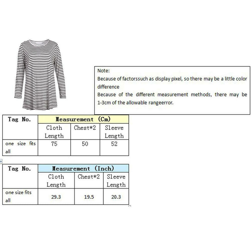 Long Sleeve Nursing T-Shirt for Pregnant Women Striped Maternity Clothes