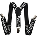 Black & White Music Notes - Funky Trendy Unisex Suspender Braces One Size f