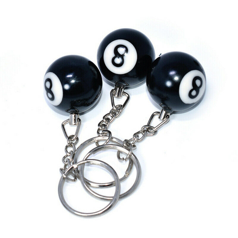 New Black 8 Billiard Ball Key Chain Bag Accessories Keyring Car Key Holder G Bj