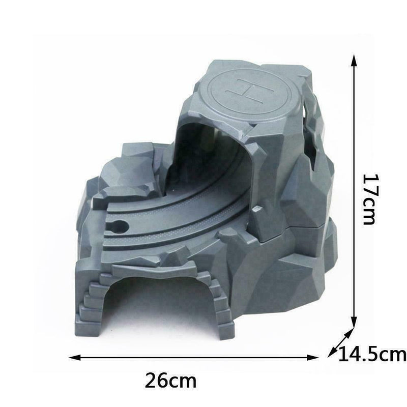 Plastic Double Tunnel Wooden Train Track Tunnel Train Railway Wood Gray Slo Z8I8