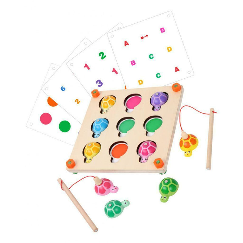 Wooden Magnetic Turtle Fishing Turtle Memory Chess Game Education Tools for