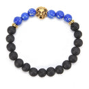 Handmade Lava Rock Bracelet Natural stone Beads Buddha lion Head Agate Beaded â„–[