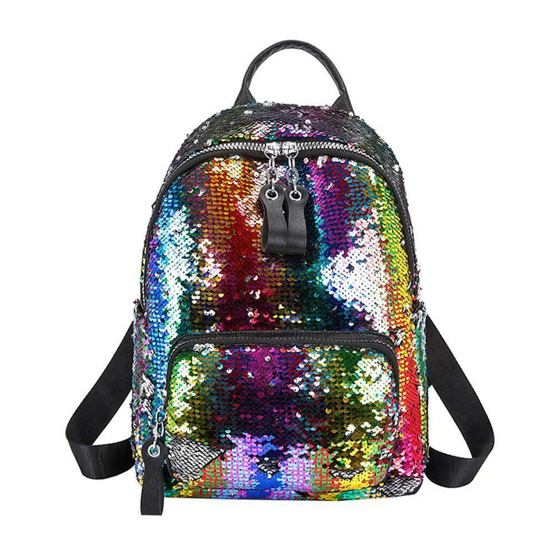 Glitter Backpack Women Sequin Travel Shoulder Bags Girls School Bags (Multi