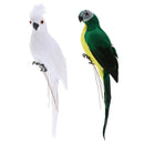 2Pcs Lifelike Macaw Parrot Artificial Feathered Bird Statue for Home Outdoor