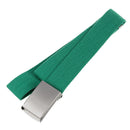 Unisex Plain Webbing Canvas Metal Buckle Belt (Green)