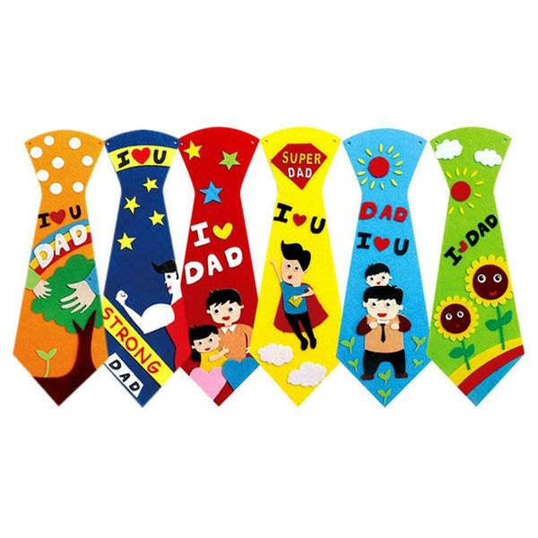 Creative Crafts DIY Ties Kids Handmade Educational Toys Fathers Day Gift #gib