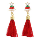 Christmas Drop Earrings Bell Elk Tassel Long Dangle Ear Jewelry (Style 4) A