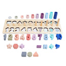 Montessori Materials Wood Math Blocks Shape Sorter Stacking Learning Toys