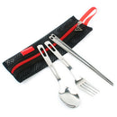 Outdoor Camping Stainless Steel Tableware Fork Spoon Chopsticks Set ME