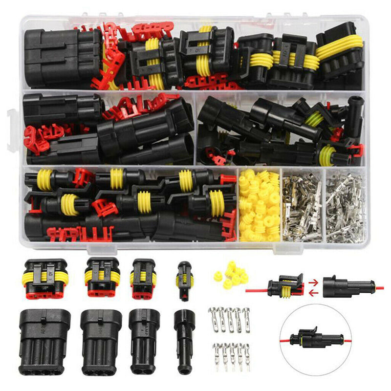 352PCS Car Waterproof Electrical Wire Connector Terminals 1 2 3 4 Pin Terminals