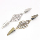 Women Cardigan Sweater Blouse Pin Shawl Brooch Flower Clips Shirt Collar Re