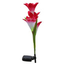Solar Power 4 LED Garden Light Yard Path Landscape Lily Flower E1H1