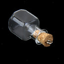 10pc Glass Cork Bottles Square Vial Wishing Bottle DIY Pendants Clear
