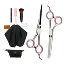 Hairdressing Barber Scissors Hair Cutting Capes Cloth Shears Set Kit Pink
