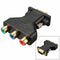 3 RCA RGB Video Female To HD 15-Pin VGA Component Video Jack Adapter Plug -Q