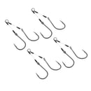 4x Jigging Assist Fishing Hooks High-carbon Steel Barbed Hooks w/ Solid Ring
