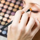 Single Wood Handle Eyebrow Flat Brush Eye Beauty Makeup Cosmetic Pen (Black