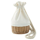 Spring Korean-Version Drawstring Bag Rattan Bag Straw Bag Double Shoulder B
