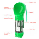 Multi-function Portable Pet Water Bottle Small Dogs Drinking Bowl (Green)