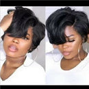 Short Black Wig Full Hair Wig With Hair Band Heat Resistant Synthetic Full