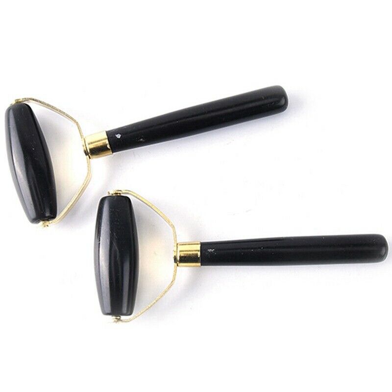 New Natural Obsidian Quartz Face Massage Roller Practical Jade Facial Anti  F5E6
