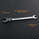 Tubing Ratchet Wrench Horn Spanners 72 Tooth Alloy Steel Repair Tool 10mm