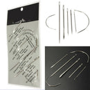 7 pc Hand Repair Upholstery Sewing Needles Carpet Leather Curved Canvas NEW RES