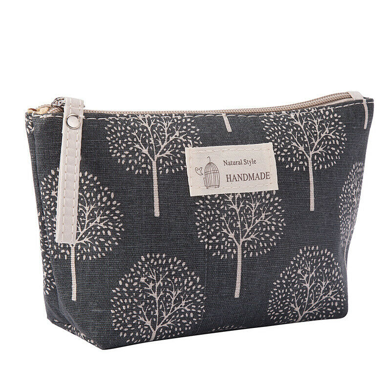 Women Plaid Travel Cosmetic Bag Makeup Bags Handbag Female Zipper Purse Sma J6D5
