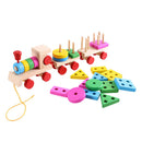 Kids Wood Educational Toys Color Shapes Block Board Stack Sort Chunky Puzzle