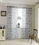 Butterfly Sheer Voile Window Treatment Curtain Drape Panel Valance Black 1Mx2M