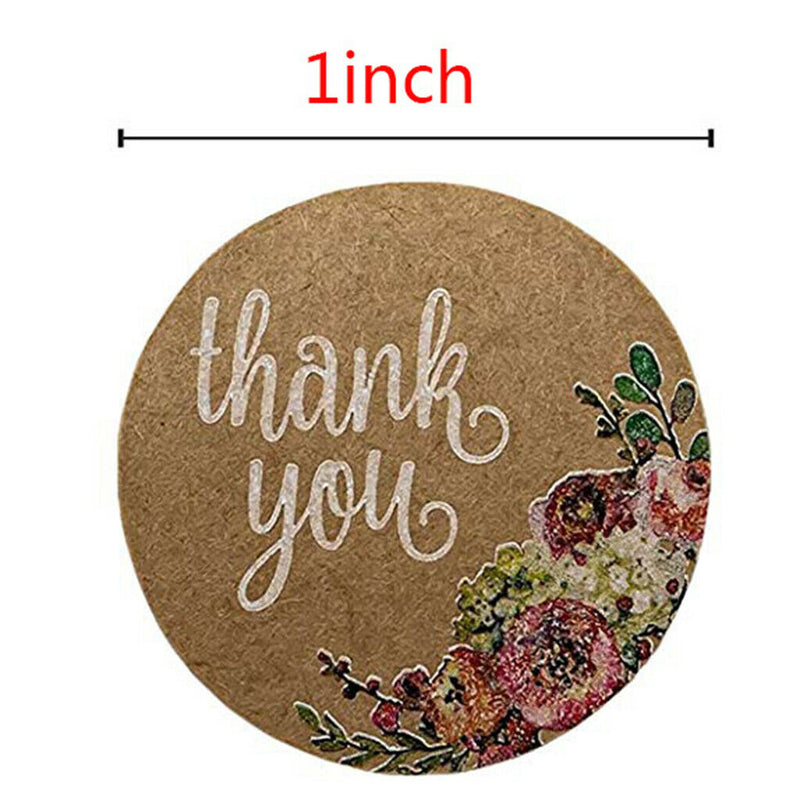 1 Roll 500 Pcs Round Circles Thank You Stickers 1 Inch Decorative Sealing