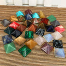 Set of 7 Chakra Pyramid Stone Set Crystal Healing Wicca Natural Spirituality @@