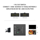 HDMI Switcher 2 Ports Bi-direction Manual Switch 2 x 1/1 x 2 HDMI Hub-HDCP