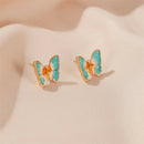 Women Summer Studs Earrings Jewelry Gifts Elegant Gradient Butterfly Earrings