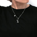 Women Men Fashion Pendant Rabbit Necklace Stainless Steel Geometric Gift Hip Hop